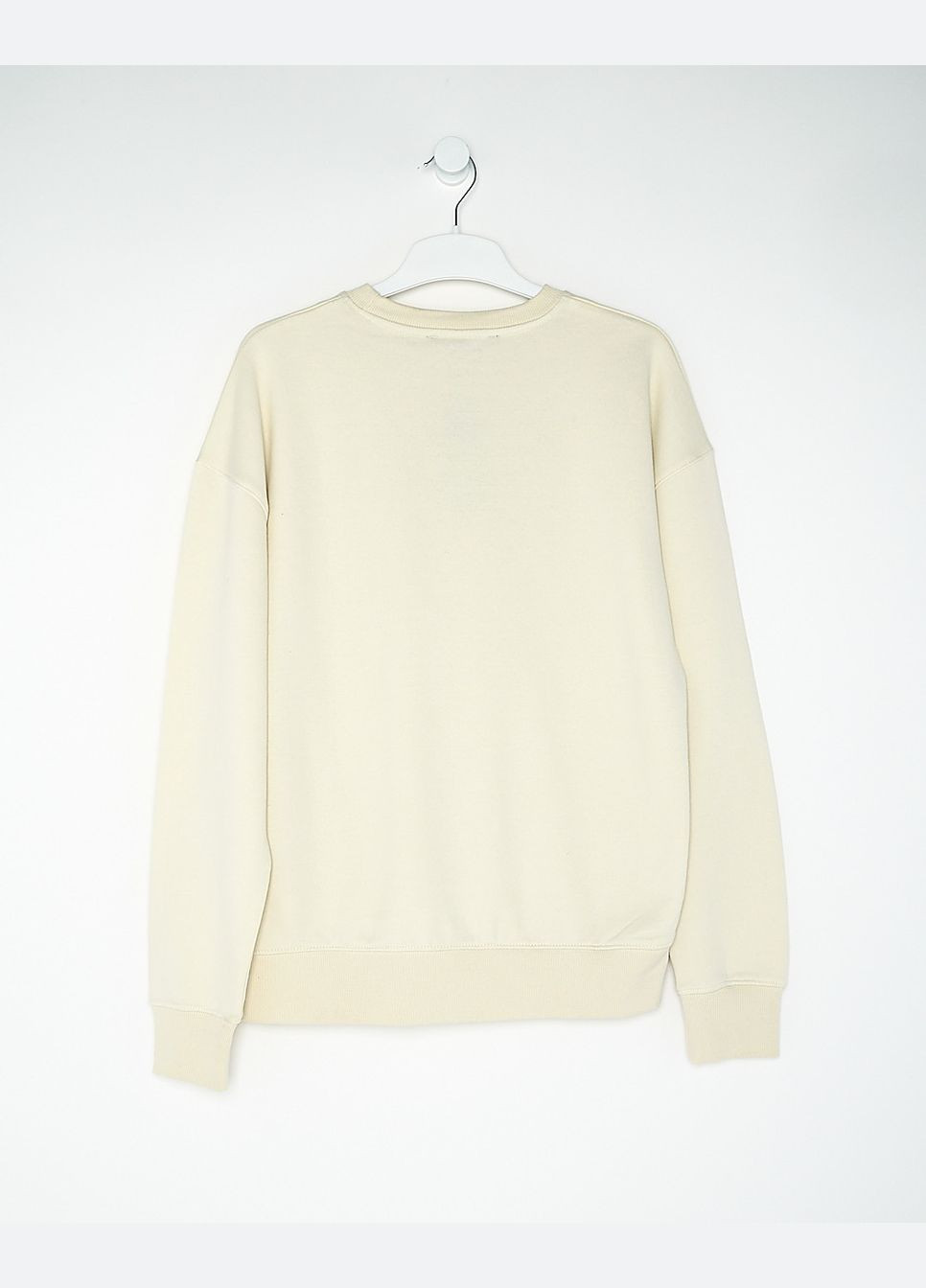 Молочний світшот фліс,молочний з принтом чорний, Mennace (284741860)