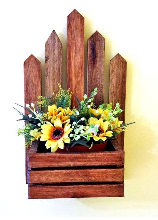 Полка настенная для цветов из дерева Граватаи капучино (ЦВС-006009) No Brand (328230211)