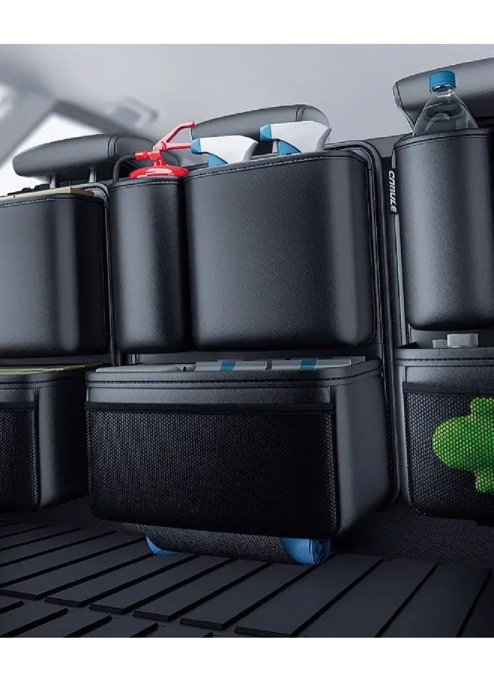 Комплект набор органайзеров на спинку сиденья в багажник машины автомобиля 3 штуки искусственная кожа (480288-Prob) Черный Unbranded (333141108)