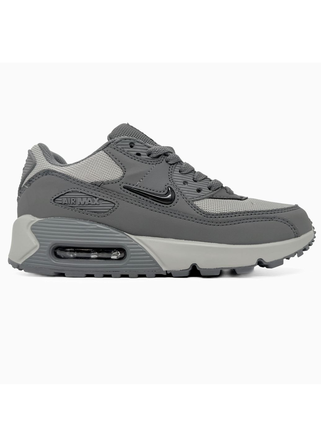 Серые демисезонные кроссовки мужские nike air max 90 grey найк аир макс 90 No Brand