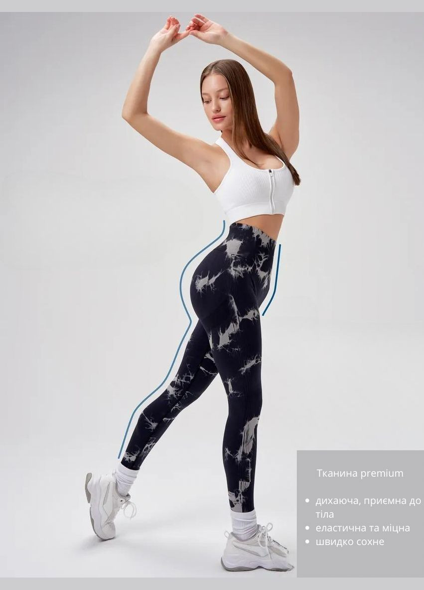 Лосіни з пуш ап ефектом тай дай чорні No Brand (324102355)