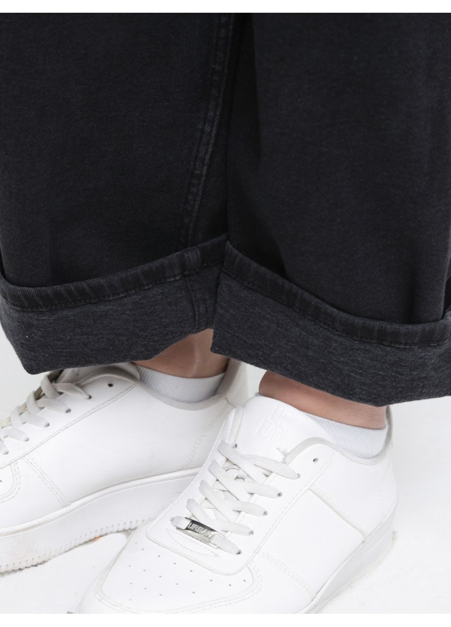 Джинсы женские утепленные черные на флисе багги Carrot fit John Richone - (369668872)