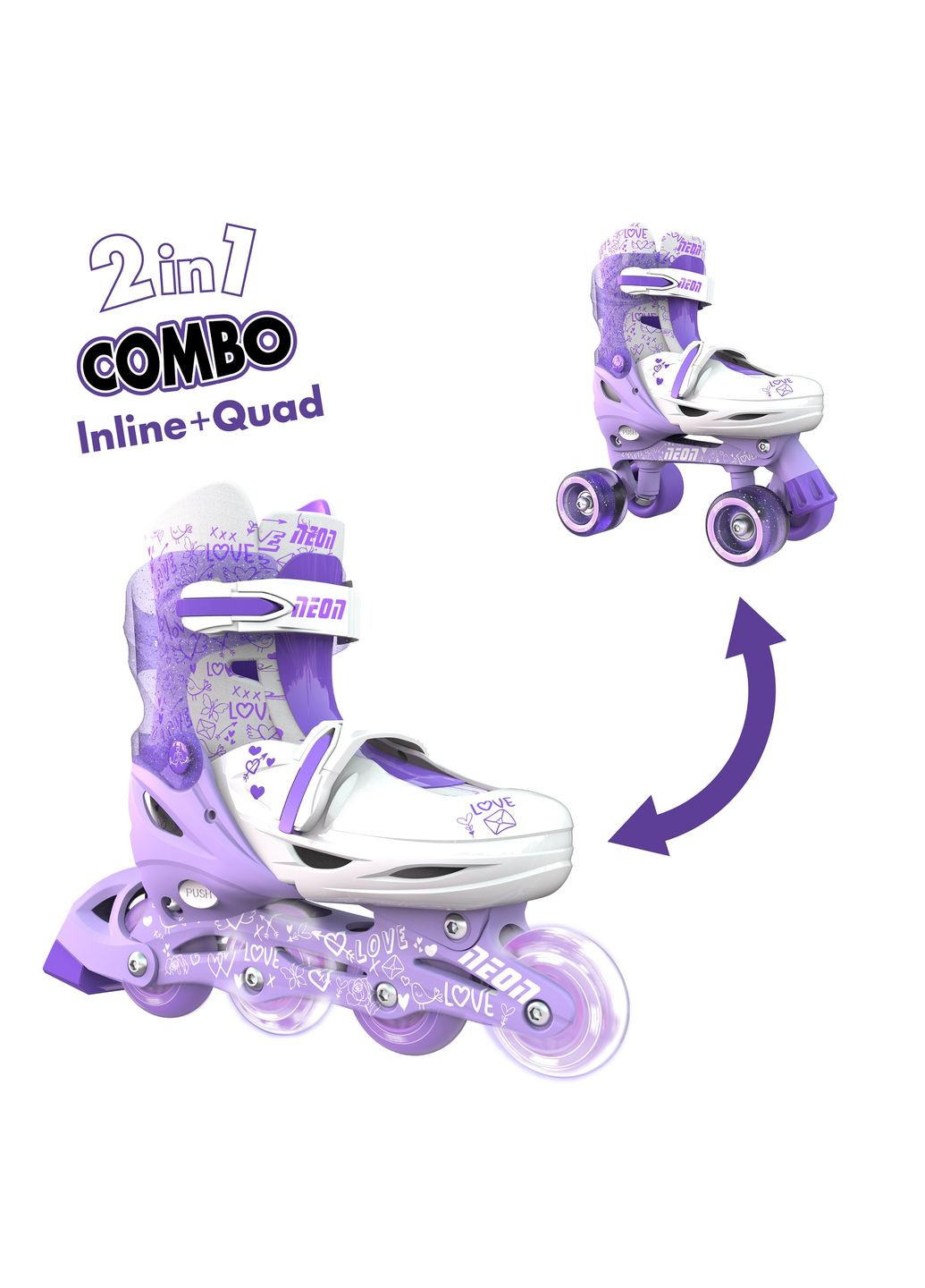 Роликові ковзани Сombo, розмір 30-33, фіолетовий Neon (324228677)