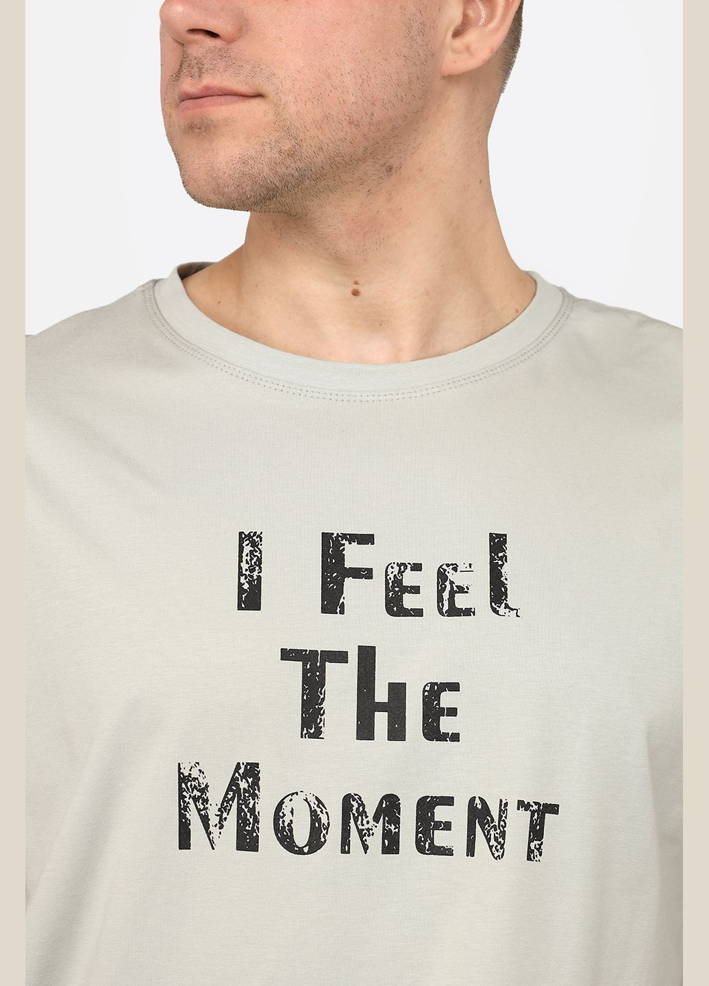 Светло-серая футболка с коротким рукавом мужская цвет светло-серый cb-00270059 Yuki