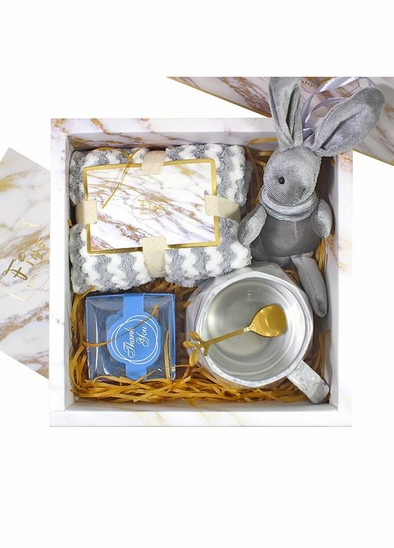 Сувенірний подарунковий набір F11 чашка рушник ложка іграшка мило для дівчат 7 шт. Lesko (352011955)