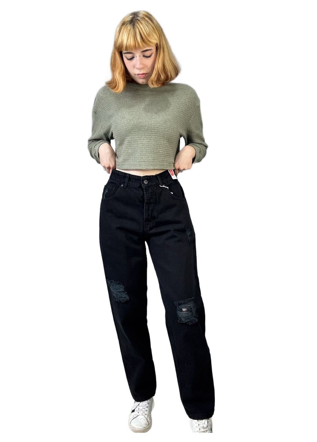 Черные демисезонные джинсы House