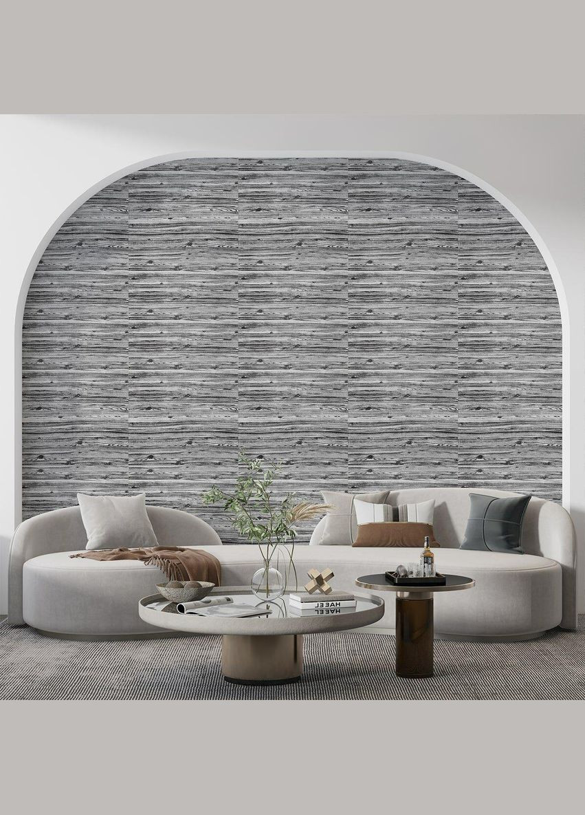 Самоклеюча 3D панель під дерево кольору зебри 19600x700x3мм SW-00001475 Sticker Wall (300242314)