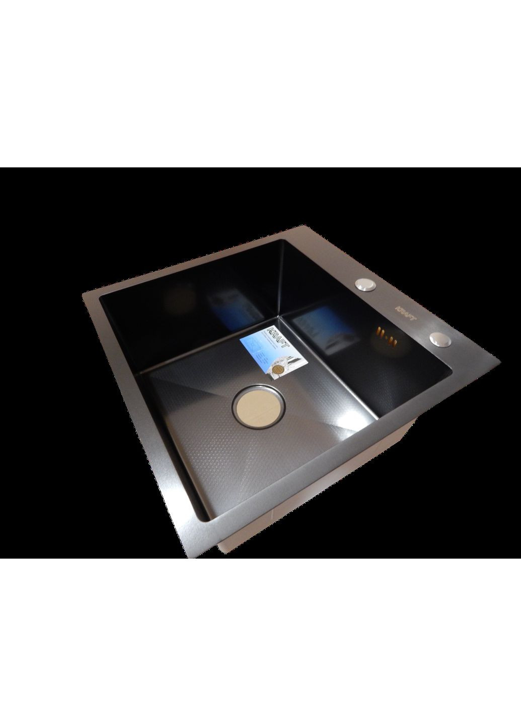Кухонная мойка Handmade PVD черная HS54*48 (3.0/1.0 мм) декор Kraft (353495561)