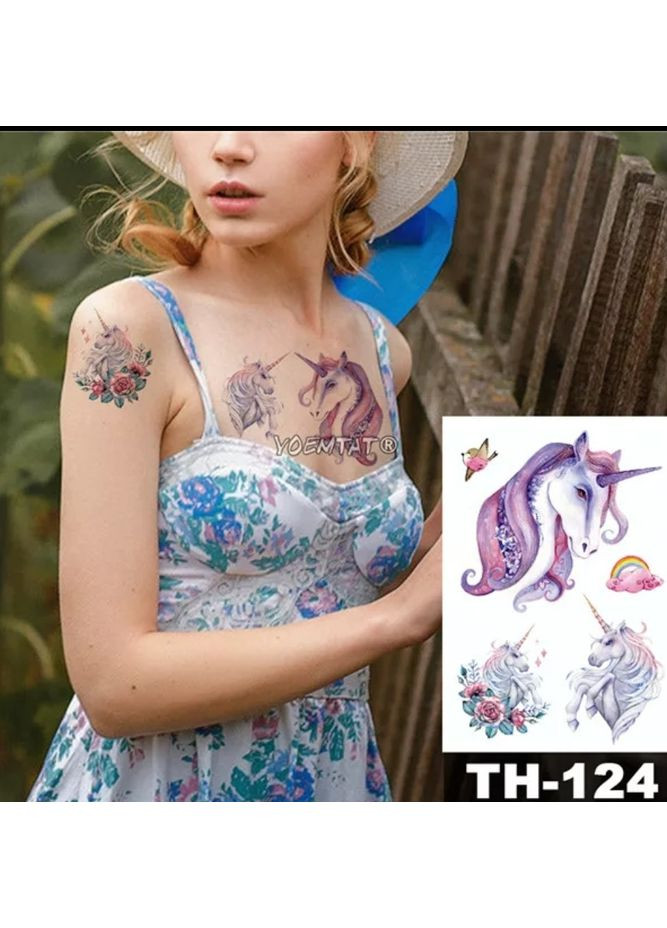 Тимчасове татуювання набір Пегас акварель TH124 Tattoo (366891076)