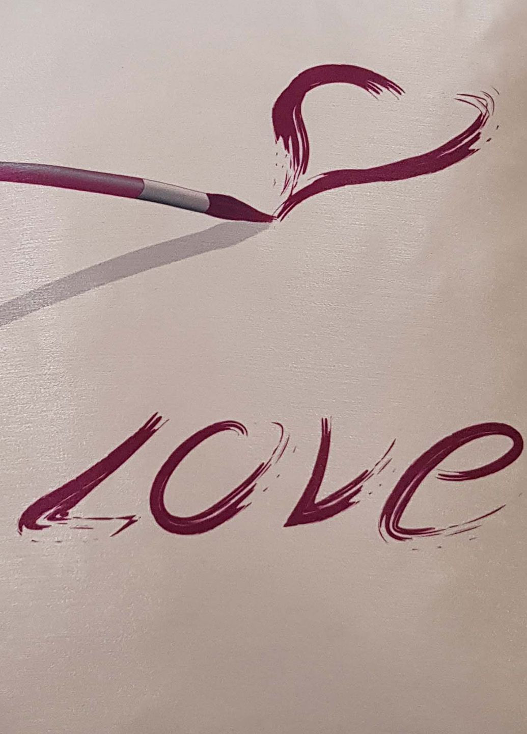 Декоративна подушка в подарунок напис Любов 1шт 35х35см молочний з рожевим (па_07) Firanka Prints (315319307)