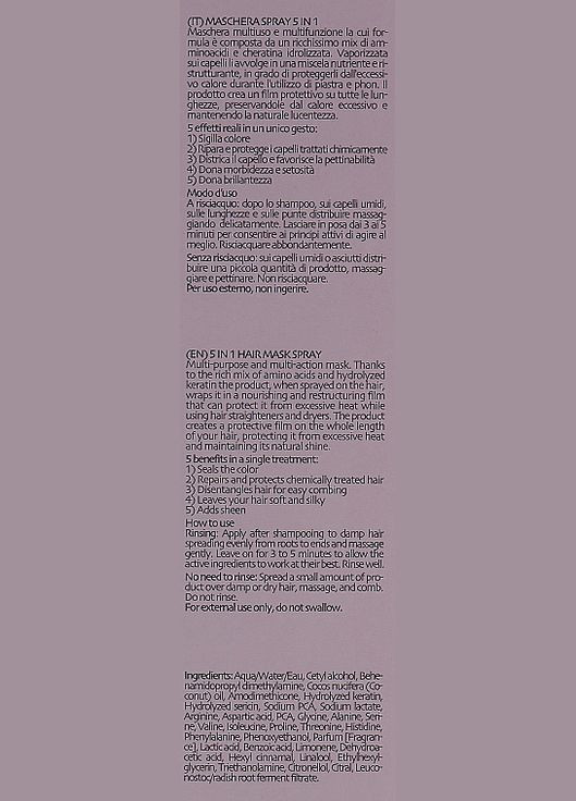 Спрей для фарбованого волосся 5в1 Keratin Color 5-in-1 Spray Mask 150ml (819557-74479) Phytorelax Laboratories (368740307)