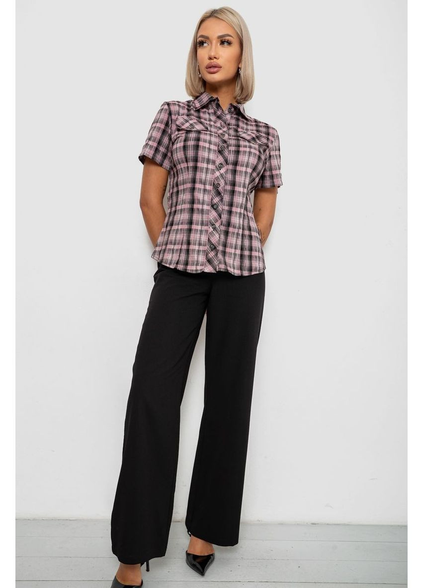 Пудрова сорочка жіноча в клітинку, колір коричневий, 230r065 Ager