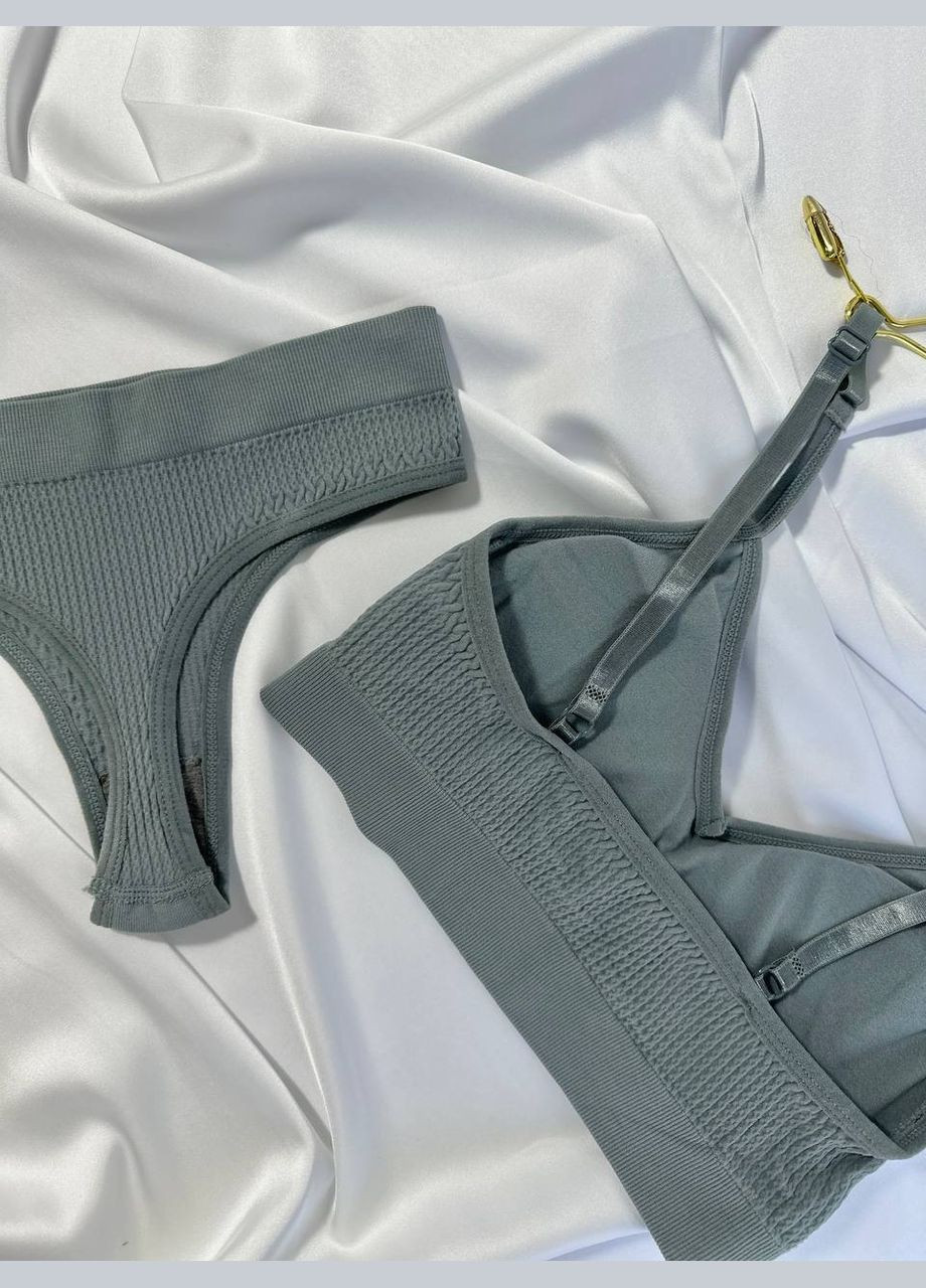 Серый демисезонный самый удобный комплект нижнего белья Vakko