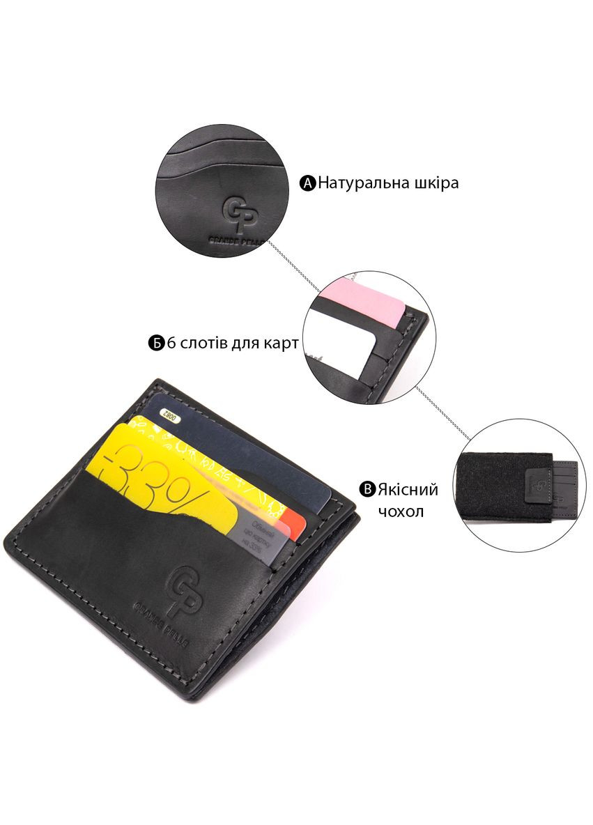 Картхолдер для визиток 6 слотов 1 отделение унисекс черный (sku_11499) No Brand (330012769)