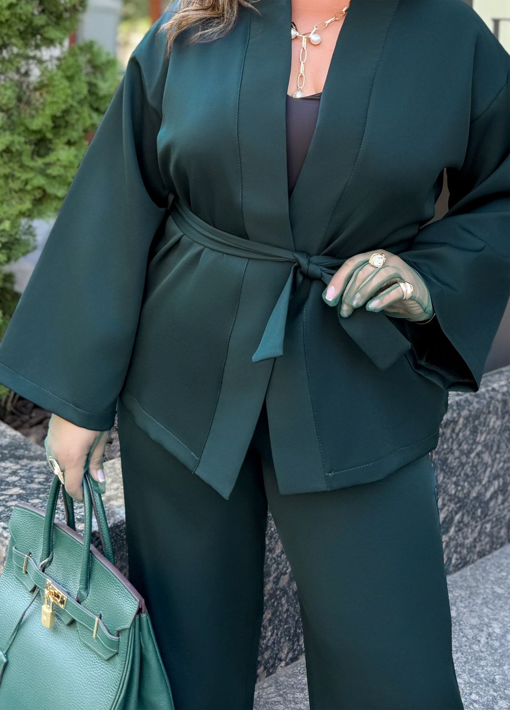 Костюм-кімоно жіночий діловий оверсайз фасону (кімоно + брюки) No Brand (356174380)