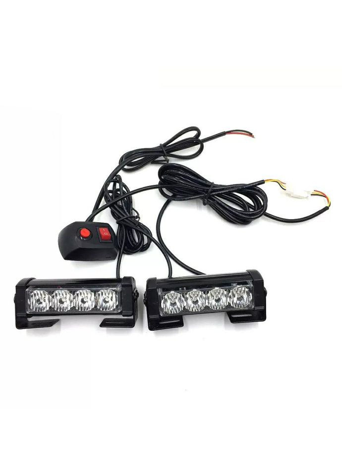 Яскраві світлодіодні автомобільні стробоскопи КРАСНО-СІННЯ, Проблискові маячки, поліцейські мигалки (2 LED) ABS (369165394)