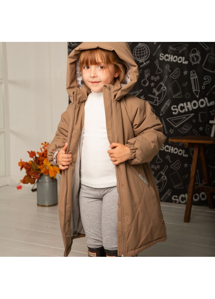 Коричнева зимня куртка зимова дитяча для дівчат тrendy tot Trendy Tot 03-01144_000003282
