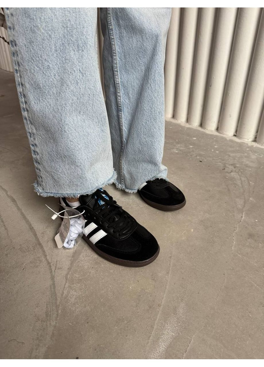Черные всесезонные кроссовки samba og black/white adidas