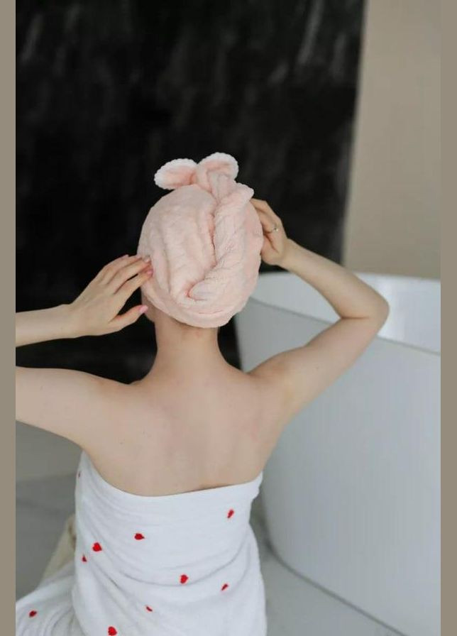 Полотенцешапка для волос из микрофибры No Brand комбинированный