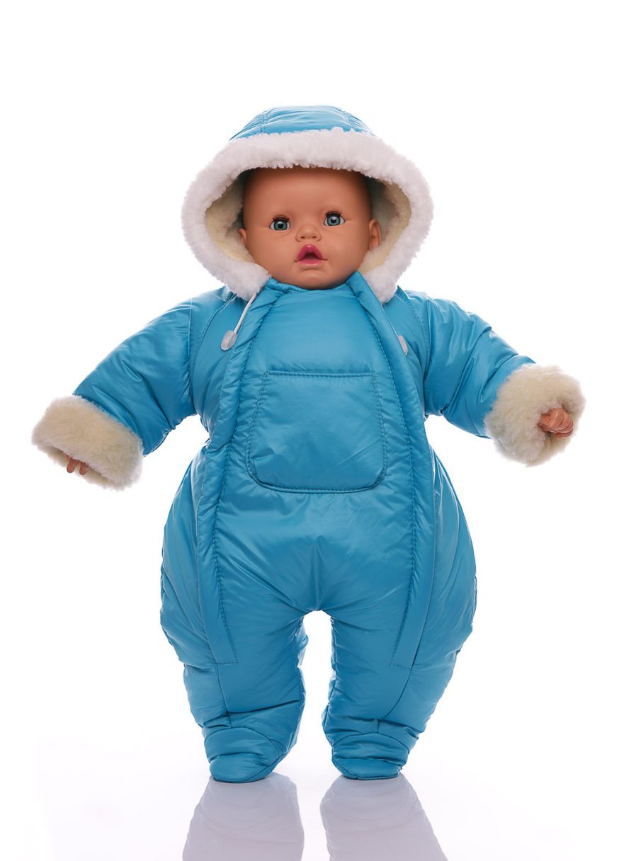 Чоловічок на хутрі для хлопчика без логотипу блакитний 74 см (51185) BABYKROHA (297197496)