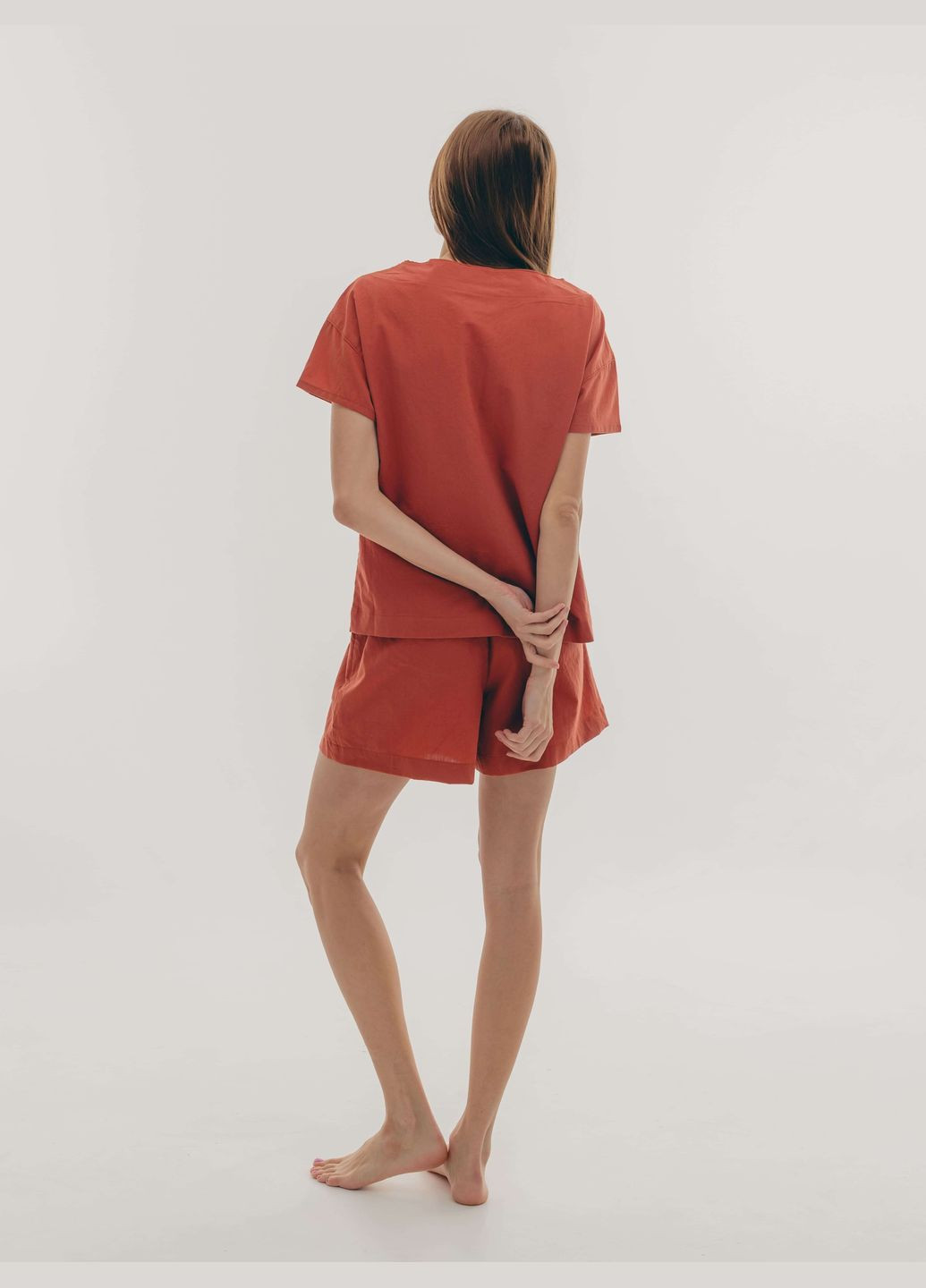 Красная пижама женская с шортами terra m Leglo