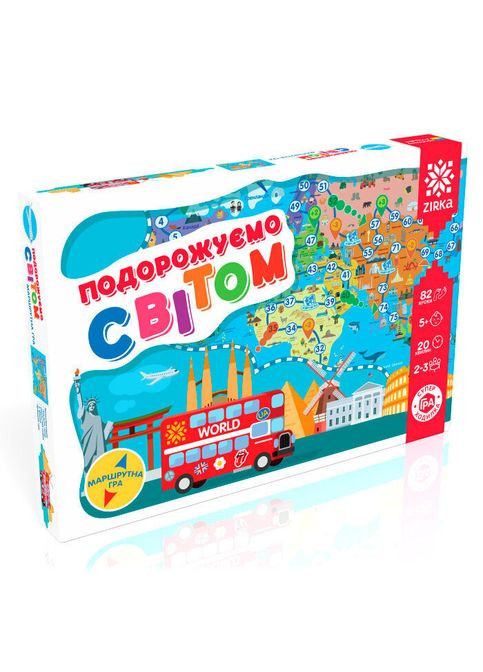 Детская настольная игра ходилка "Путешествуем по миру" 127914 укр. языке Зірка (369669817)