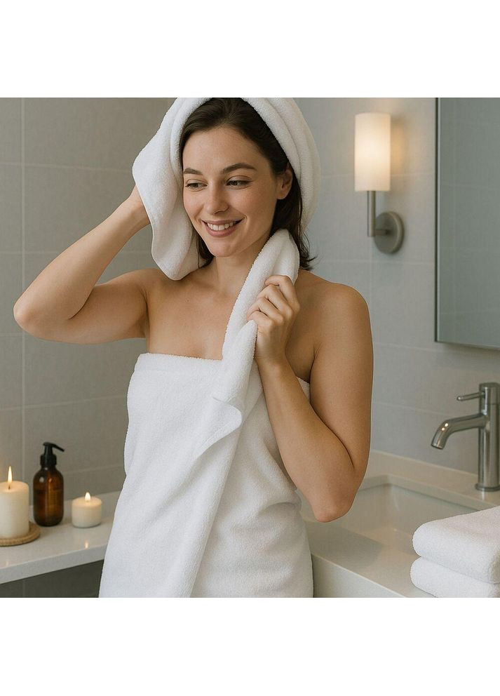 Рушник махровий 70х140 см пл 550 г/м2 банний натуральний бавовна отельне IDEIA (367945742)