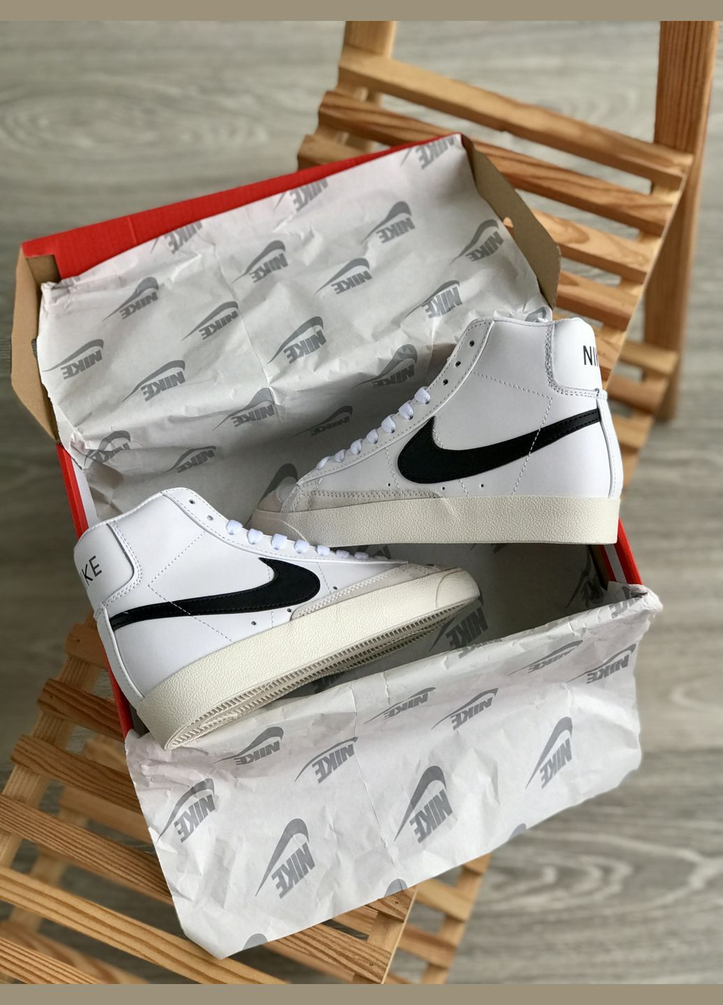 Кроссовки женские и мужские Nike Blazer Mid white | Найк Блейзер Мид белые No Brand белые всесезоны (307397753)