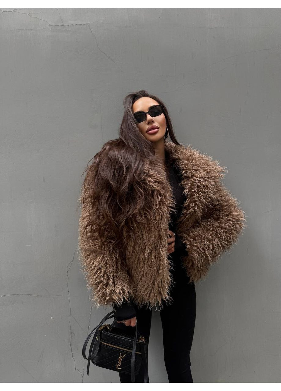 Шуба пухнаста, колір Коричневий Fashion (365072356)