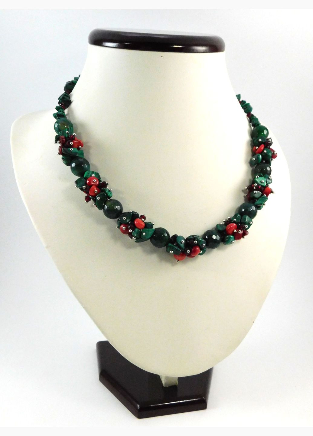 Намисто "Чародійна калина" Агат, Малахіт Fursa fashion (322314165)