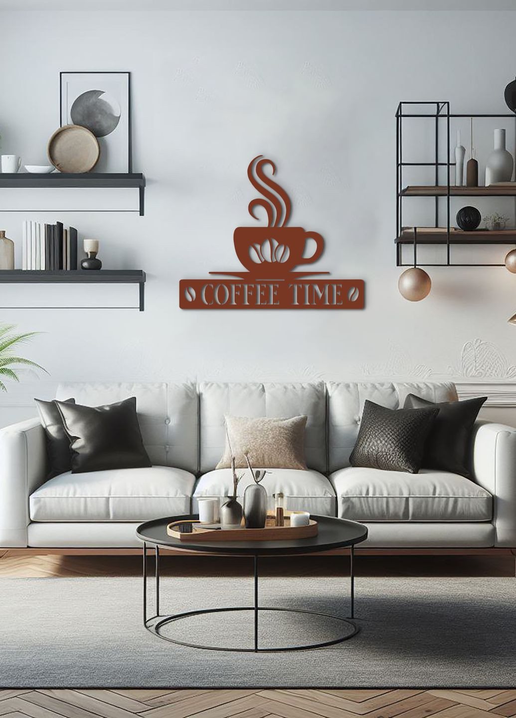 Декоративное панно из дерева, интерьерная картина на стену "Кофе в зернах", оригинальный подарок 70х85 см Woodyard (291842245)