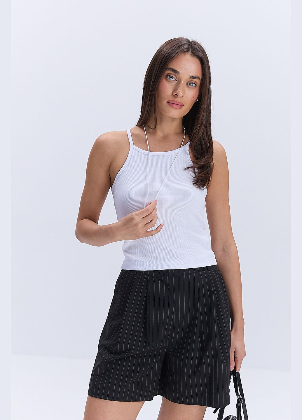 Жіночі смугасті шорти-бермуди молочні Arjen (330988532)