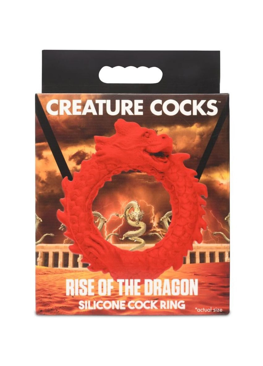 Ерекційне кільце – дракон Rise of the Dragon Silicone Penis Ring – Red, діаметр 4 см Creature Cocks (369945782)