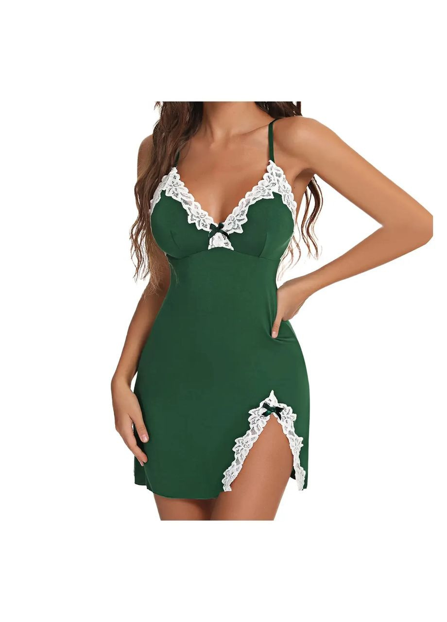 Шикарный пеньюар из мягкого атласа для сна. Атласный пеньюар с кружевом со стрингами China (360864855)