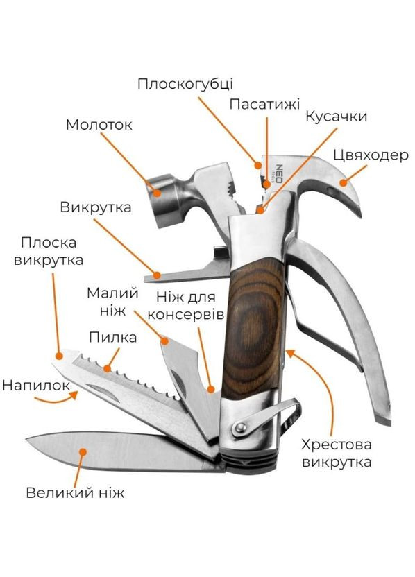 Многофункциональный инструмент (13 элементов) мультитул (25246) Neo Tools (326600061)