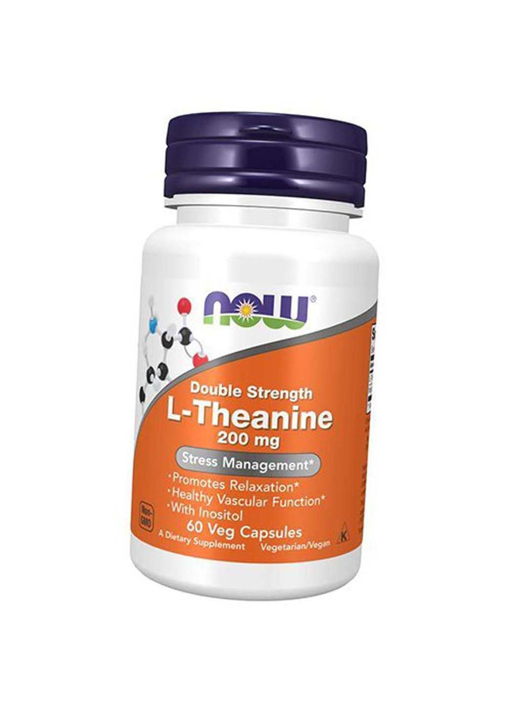 L-Теанин двойной силы L-Theanine 200 60вегкапс Now Foods (285794398)