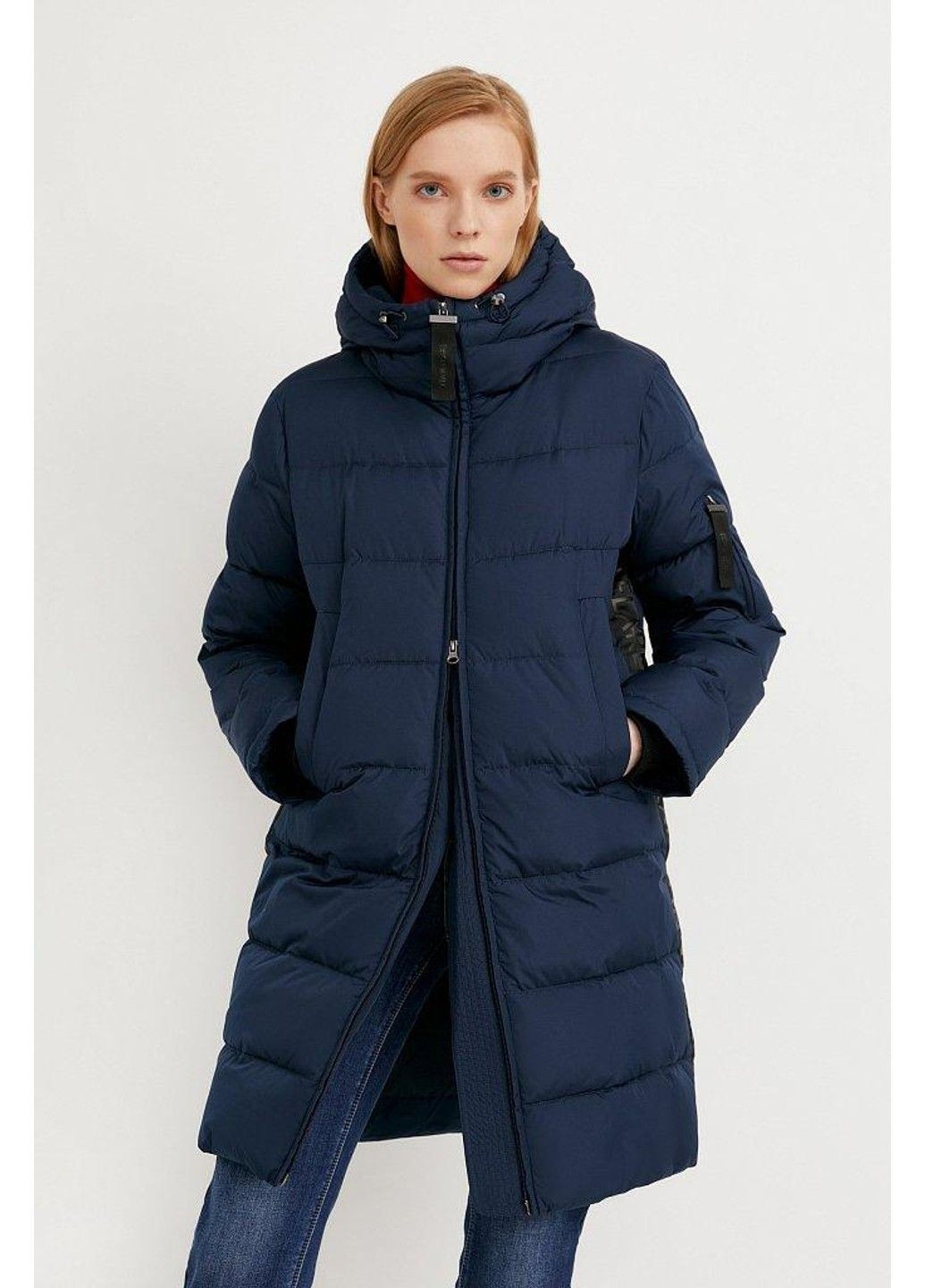 Темно-синий зимний Пуховик Finn Flare