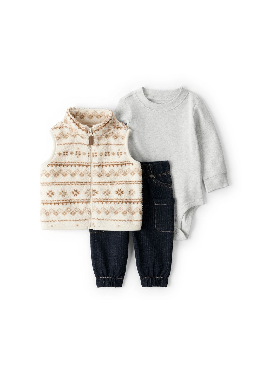 Комбинированный демисезонный комплект 3в1 боди, жилет, брюки для мальчика 72-76 см (1u045310_12m) Carter's