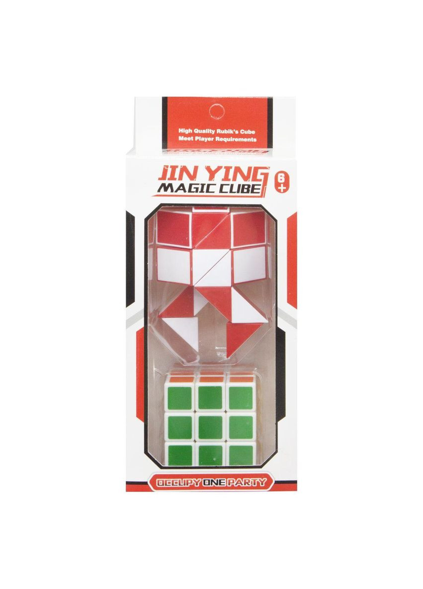 Набір головоломок змійка та кубик рубік, червоний (T1110) MIC (362434010)