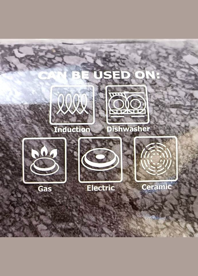 Сковорода 28 см з антипригарним покриттям Grey marble для індукції та газу Kamille (303211731)