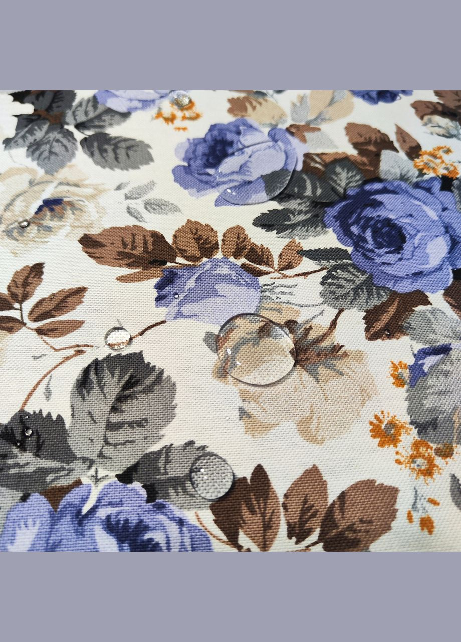 Скатерть дорожка на стол раннер с тефлоновым покрытием наперон с цветочным принтом в голубых тонах 37х100 Maystat (305391025)