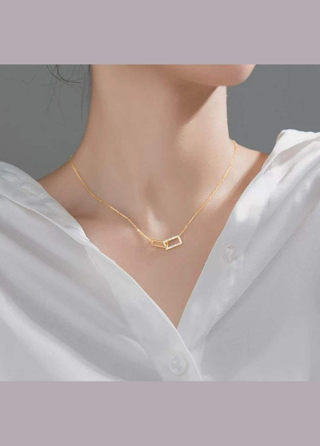 Серебряное колье с кубическим цирконием, покрытое позолотой. Family Jewelry House (322777233)