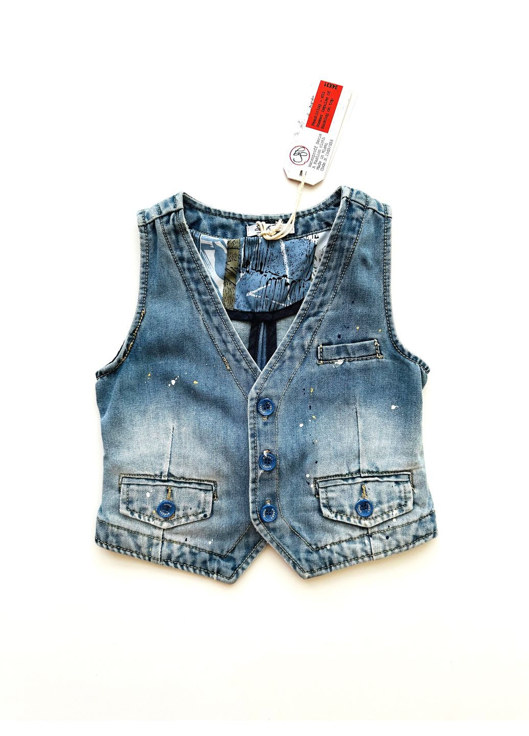 Жилет джинсовий для хлопчика SG6590 блакитний на гудзики Street Gang (338246084)