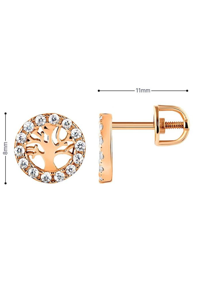 Золоті сережки-гвоздики Дерево (з40072) IRIJ (331017131)
