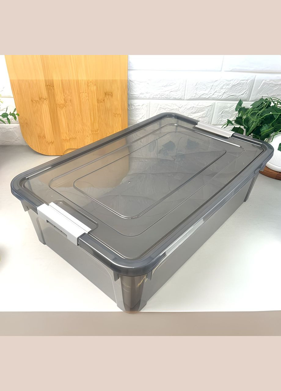 Пластиковий контейнер із кришкою для зберігання Какао 14 л Smart Box Алеана (303210659)