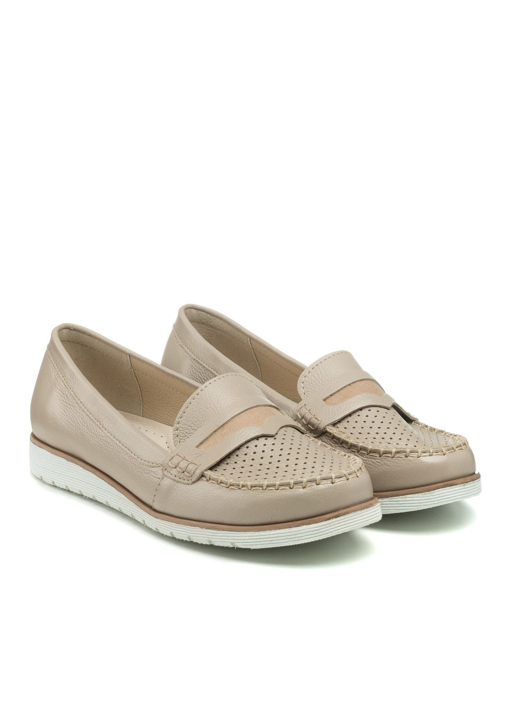 Pimo Женские Лоферы (1180ТП) бежевый з натуральная кожа, китай — (328912628)