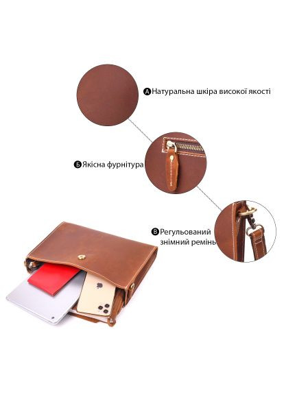 Сумка (21301) Vintage Вінтажна Жіноча з натуральної шкіри Коричнева (364661247)