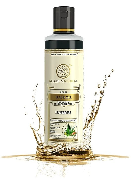 Натуральна олія для волосся "18 трав" Ayurvedic Herbal 18 Herbs Hair Oil 210ml (674109-44226103) Khadi (368667746)