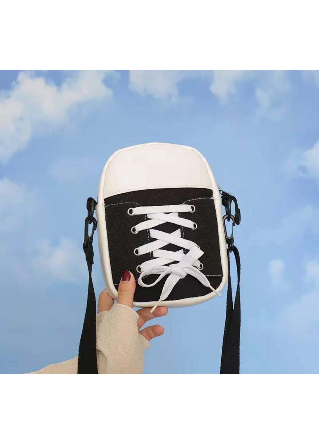 Сумка через плечо, кросбоди кед на шнуровке маленькая, черная No Brand (361679372)