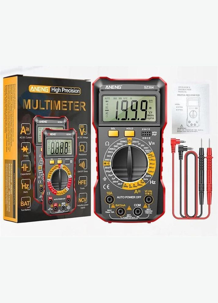 Мультиметр цифровий SZ304 багатофункціональний тестер, вольтметр (R051201) Aneng (316093752)